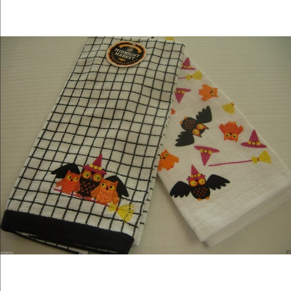 💞2 for $20💞 Halloween 🎃 2pc Kitchen Towels🦉Owl - Picture 2 of 3